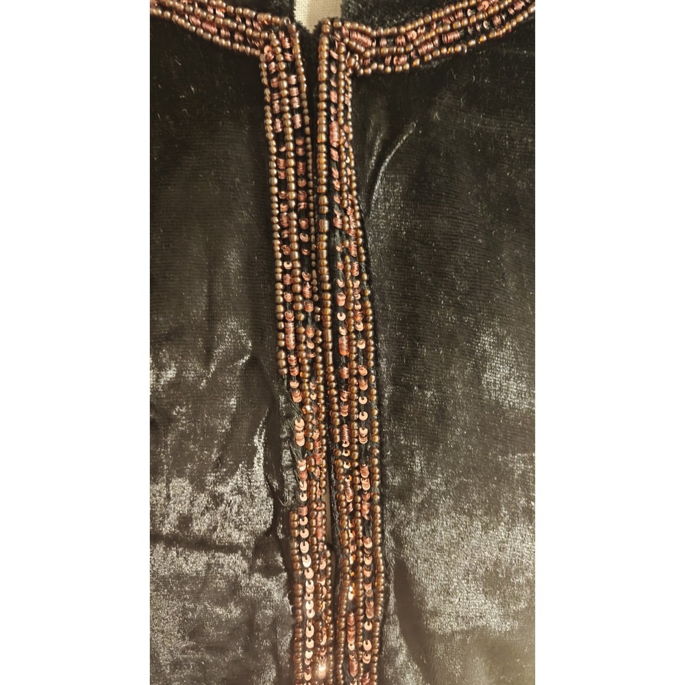 Soft Surroundings Velvet Black Heavy Beaded Beads Embellished Jacket Size 1X EUC - Picture 9 of 11